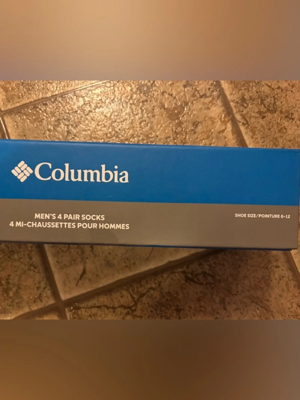 NWT men’s Columbia Box of Socks 4 pairs sz 6-12